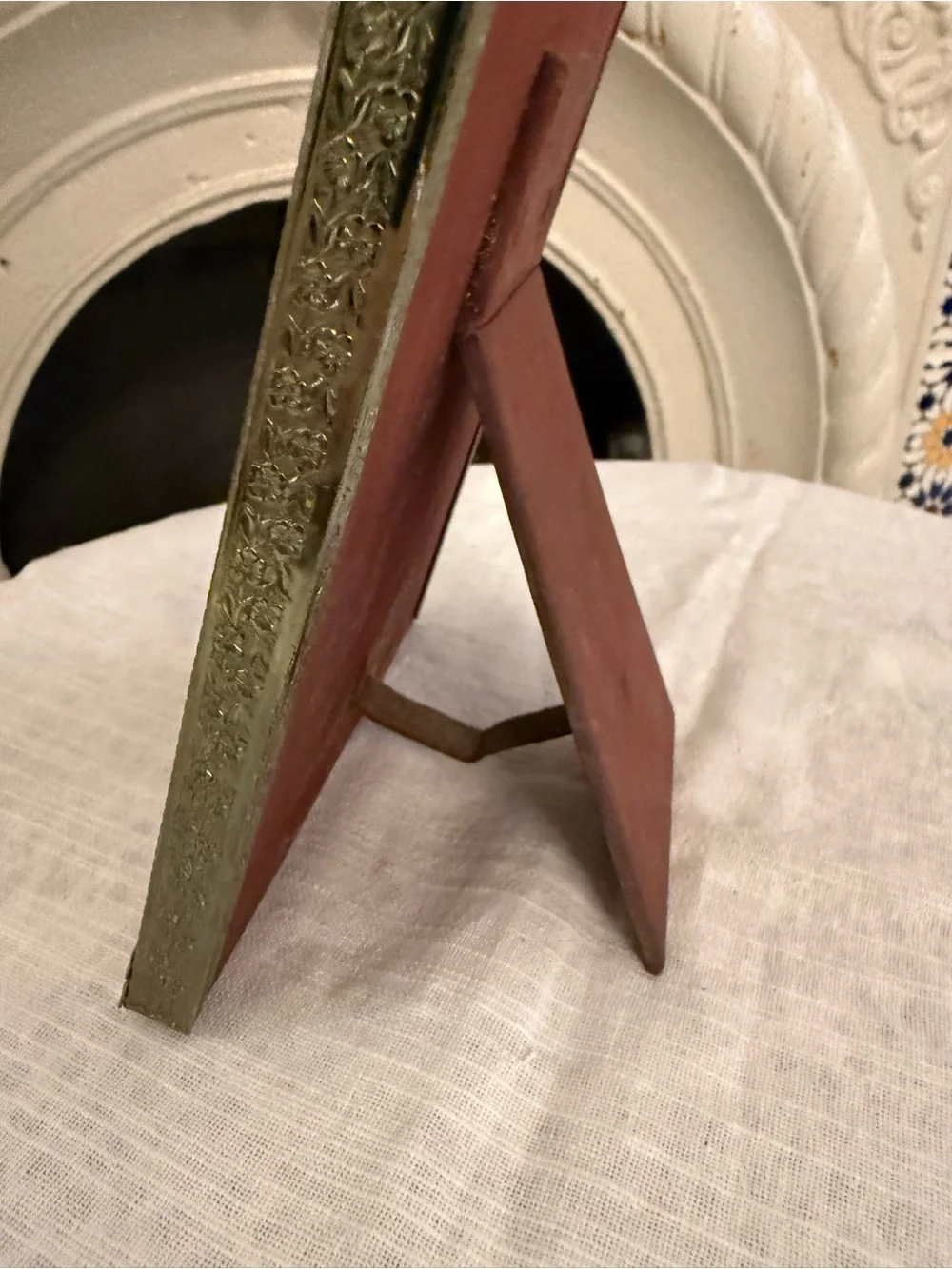 Mid Century Brass and Faux Mother of Pearl 5x7” Picture Photo Frame
